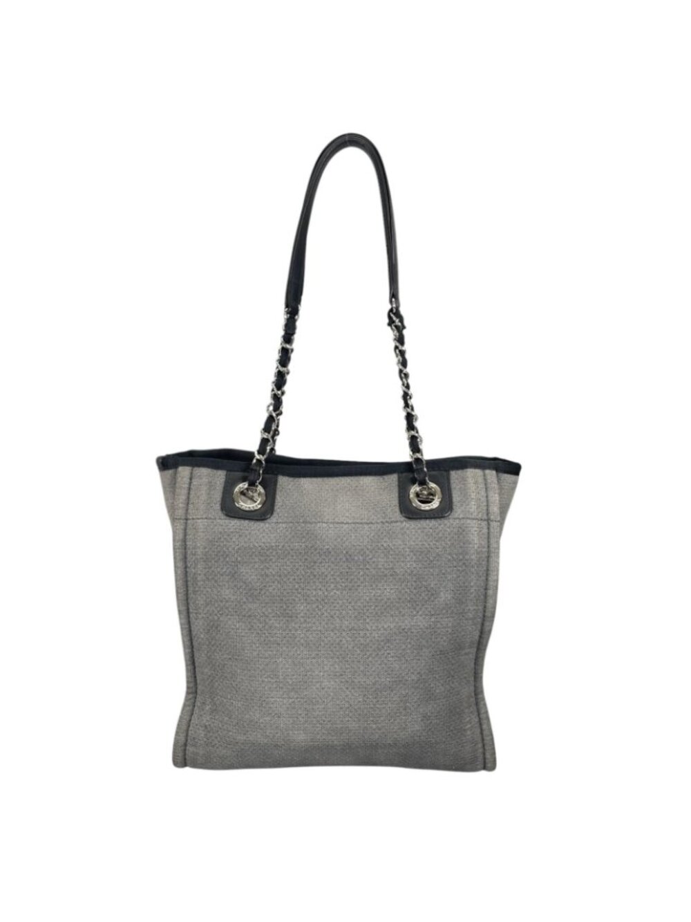 Chanel Deauville PM Tote Bag Canvas Gray - Picture 2 of 10